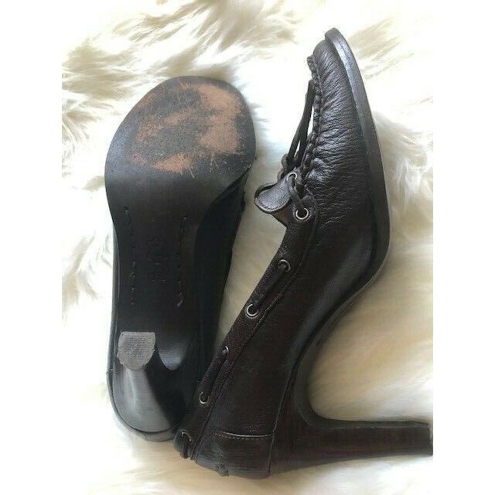 Michael Kors Pumps Women's Size 7.5M Shoes High Heels Brown Leather Bow Loafer